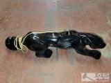 Ceramic Black Panther Lamp