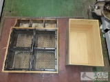 Wooden Wall Decor with Wire Doors & Wood Box