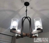 Wood & Metal Contemporary Hanging Light Fixture