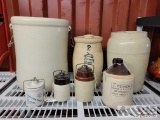 Ceramic Jars, Jugs, Vase and Large Crock