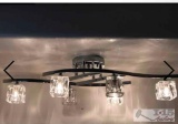 Modern Chrome & Glass Vanity Light Fixture