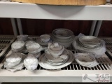 Tea Cups, Plates, Tray, Bowls & Pitcher