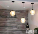 Set of (3) Hanging Light Fixtures