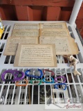 Collection of Vintage French Marching Band Music Cards on Press Board & Key Chains