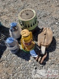 3 Lanterns, Catalytic Heater and Wood pulley