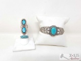 Sterling Silver Rings and Cuff, 32g