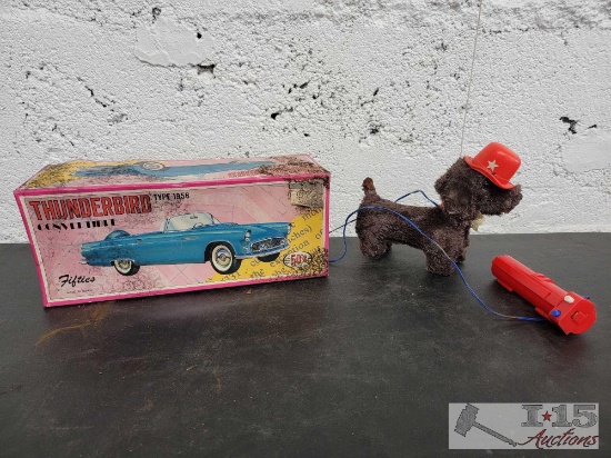 1956 Thunderbird Friction Car and Vintage Remote Control Dog Toy