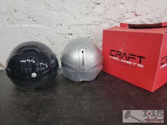 2 Craft Motorcycle Helmets with Adjustable Windscreens