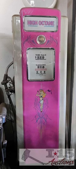 Reproduction Gas Pump, Signed by "AJ" Adrienne Janic from Overhaulin'