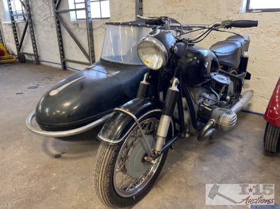 1965 BMW R50 Motorcycle with Scarce Steib 2 Person Side Car