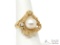 14k Gold Pearl Center & Diamond Accent Ring, 6g