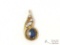 14k Gold Sapphire & Diamond Pendant, 3g