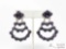 Native American Sterling Silver Navajo Natural Amethyst Cluster Post Earrings, 34g
