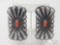 Native American Sterling Silver Earrings with Coral Center Accent, 20g