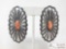 Native American Sterling Silver Earrings with Orange Spiny Oyster, 14.7g