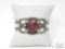 Sterling Silver Native American Spiney Oyster Center Cuff, 44g