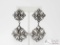 Native American Sterling Silver Dangle Concho Earrings, 11g