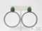 Native American Sterling Silver Turquoise Hoop Earrings, 17g