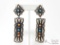 Native American Sterling Silver Dangle Concho Earrings, 20g