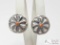 Native American Sterling Silver Spiney Oyster Concho Earrings, 4g