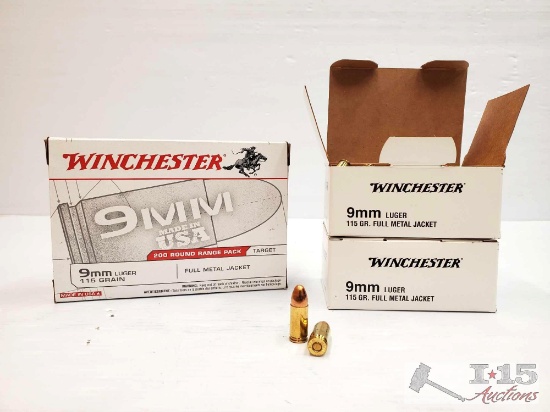 NEW!!! 200 Rounds of Winchester 9mm Ammo