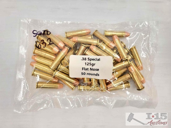 50 Rounds of .38 SPL Flat Nose Ammo