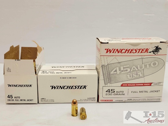 NEW!!! 200 Rounds of Winchester 45 Auto