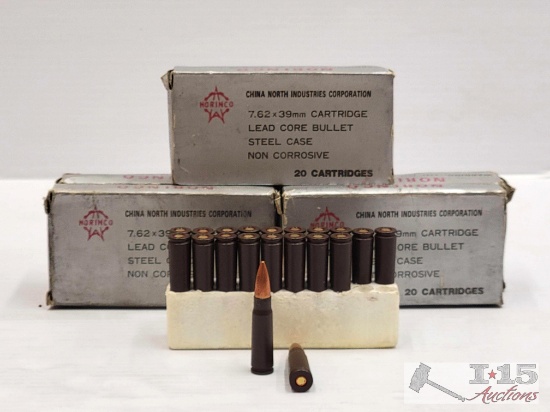 100 Rounds of Norinco 7.62x39mm