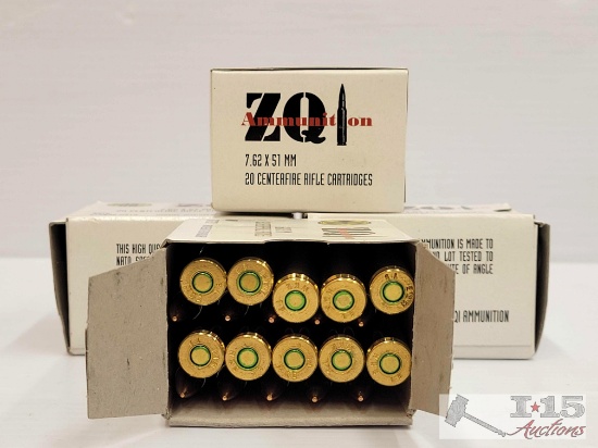 80 Rounds of ZQI 7.62x51mm Ammo