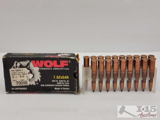 19 Rounds of WOLF 7.62x54R