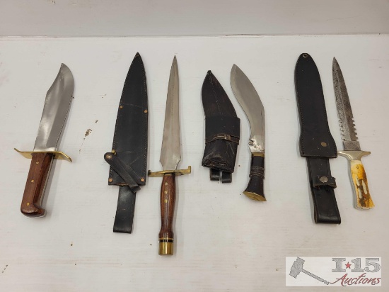 (4) Large Knives and Sheaths
