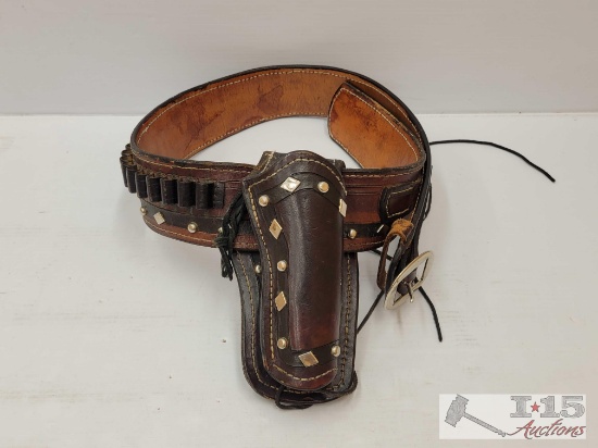 Leather Revolver Holster Belt