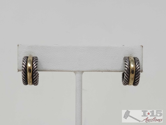 14k Gold David Yurman Hoop Earrings, 6g