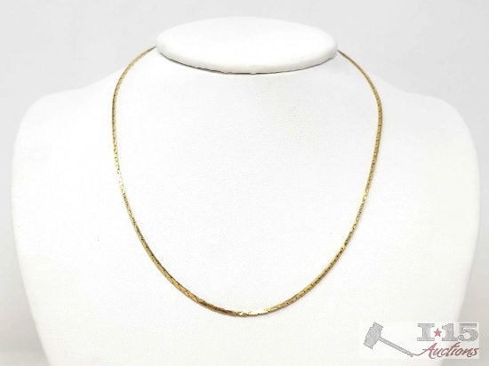 14k Gold Dainty Chain Necklace, 7g