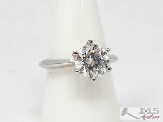 Sterling Silver Moissanite Ring, 4g