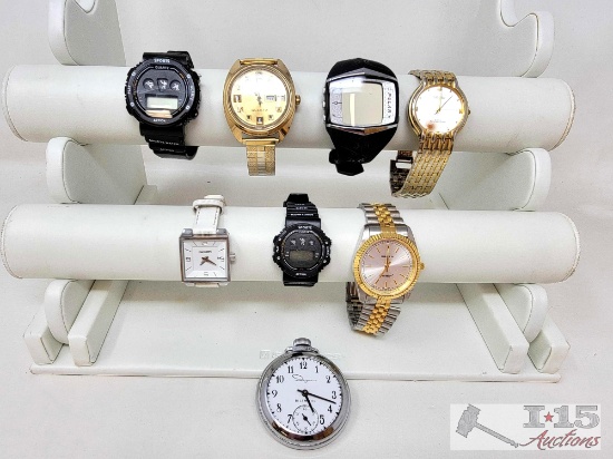 (7) Watches & (1) Pocket Watch