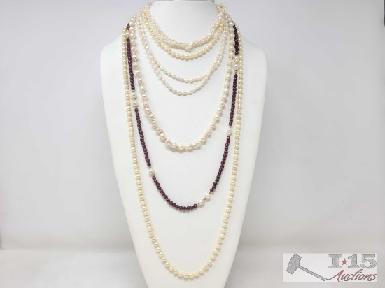(6) Pearl Necklaces