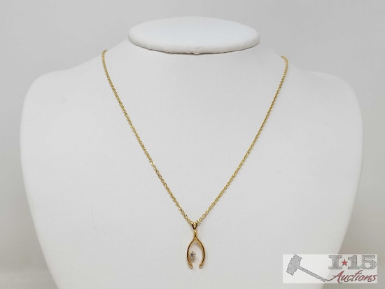 Costume Jewelry Wishbone Necklace