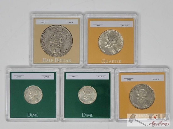 Panama Balboa (2) Dime, (2) Quarter, & Half Dollar