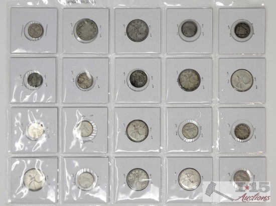 Canadian 10 Cent & 25 Cent Coins