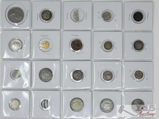 Assortment of Canadian & Panama Balboa Coins