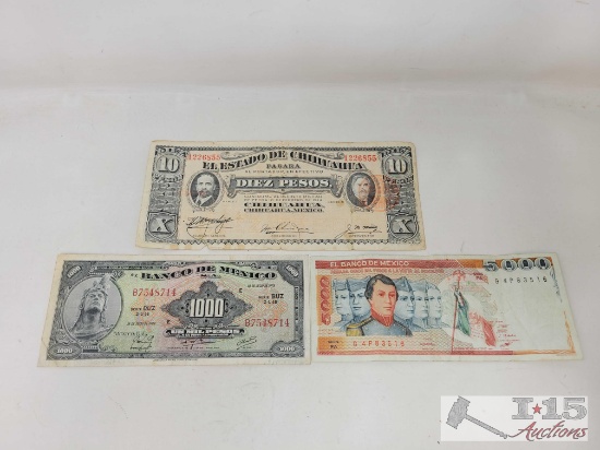 (3) Mexico Banknotes