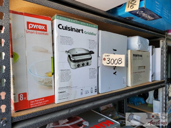 Assorted Kitchen Appliances, Dishware, Silverware, LED Mirror, Slide Viewer, and Hand Towels