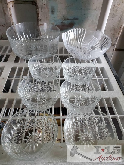 8 Crystal Serving Bowls