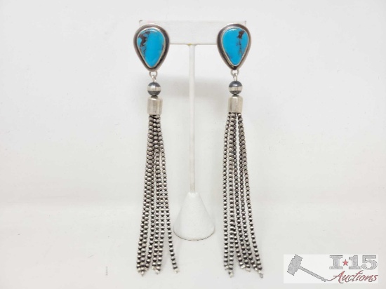 Kingman Tassel Earrings by By Emer Thompson, 41g