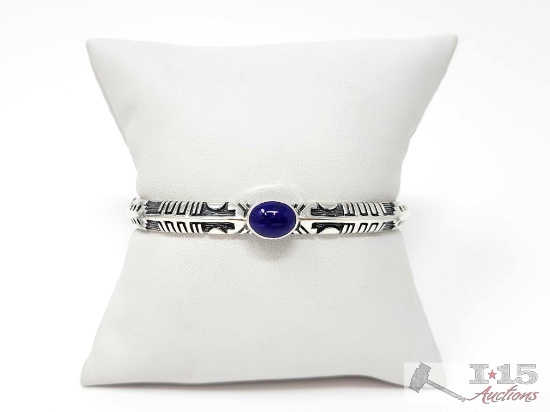 Native American Sterling Silver Semi-Precious Stone Cuff, 21g
