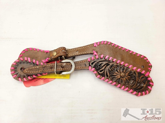 NEW!!! Showman Pink Whip Stitch Spur Straps