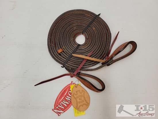 NEW!!! Barbed Wire Tooled Split Reins