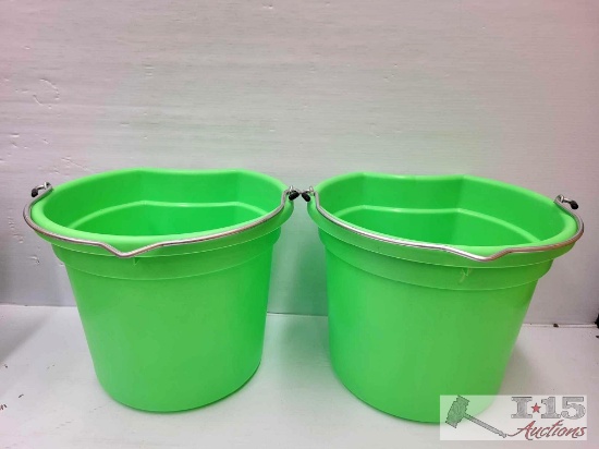 NEW!!! (2) 5 Gallon Flat Back Buckets