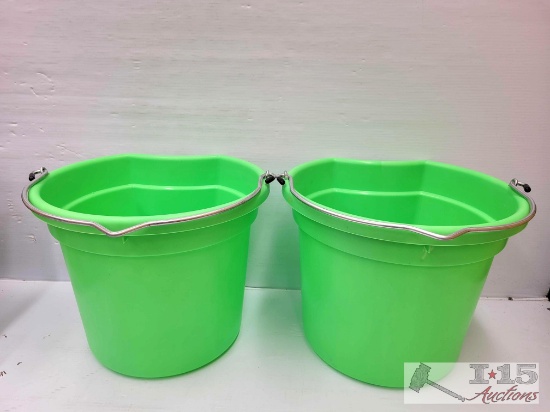 NEW!!! (2) 5 Gallon Flat Back Buckets